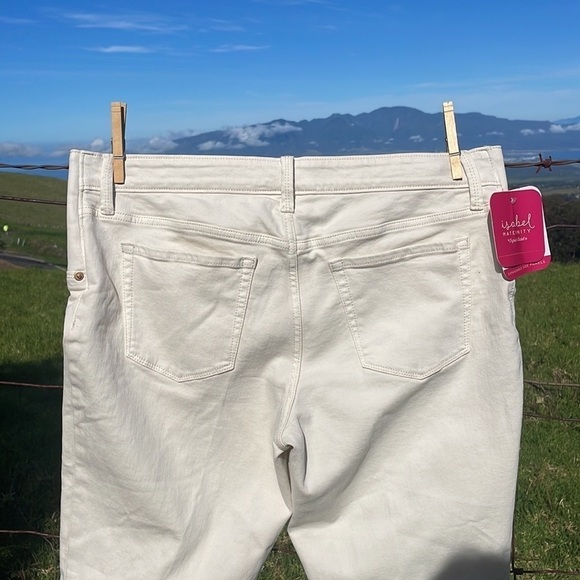 Nwt Isabela Maternity Cream Expandable Panels Jeans 12 - Picture 4 of 7